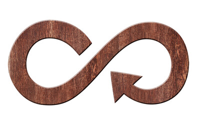 Circular economy symbol from wood. Sustainable development of strategy approach to zero waste,...
