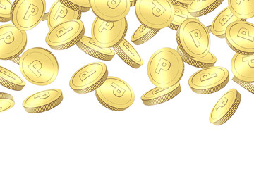 ポイントのコインが上から降るイラスト