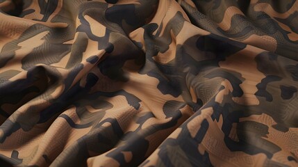 Mocha camouflage fabric military texture. 