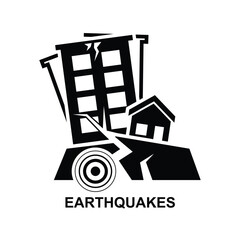 Earthquake icon isolated on background vector illustration.