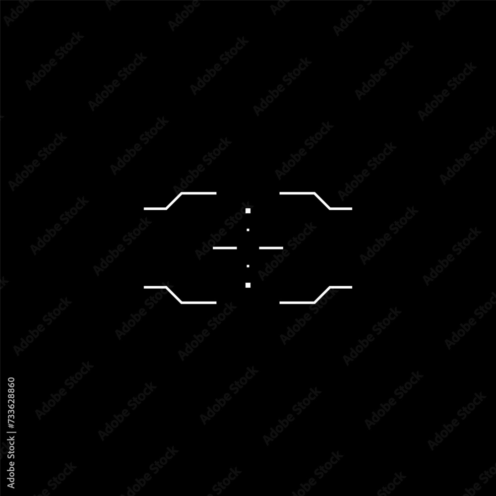 Poster cyberpunk aim, cyber target, hud sight, virtual interface for game, hud interface crosshair. futuris