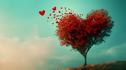 Foto auf Acrylglas Heart tree. Valentine background. Love. Valentines day © PSCL RDL
