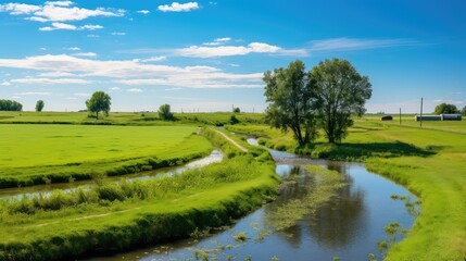 Fototapeta premium irrigation farm waterway
