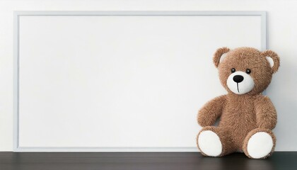 teddy bear with blank card