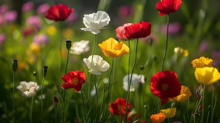 Fototapeta premium Colorful flowers in the spring garden. 