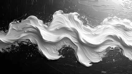 Abstract white black acrylic painted fluted 3d painting texture luxury background