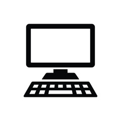 desktop computer icon vector design template simple and clean