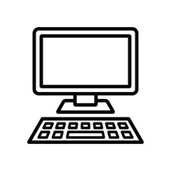desktop computer icon vector design template simple and clean