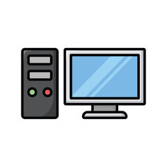desktop computer icon vector design template simple and clean