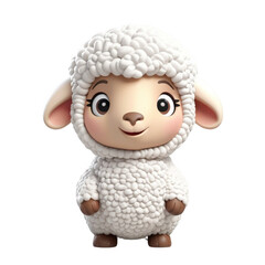 3d ramadan sheep on isolated transparent background png, generated with AI