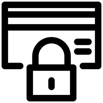 recommend clip art: credit card lock vector outline icon