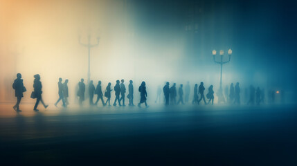 Abstract silhouettes of crowds