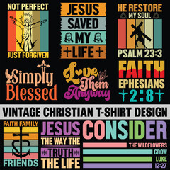Vintage Christian T Shirt Design Bundle