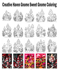 Creative Haven Gnome Sweet Gnome Coloring Pages