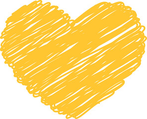 yellow scribble heart decoration