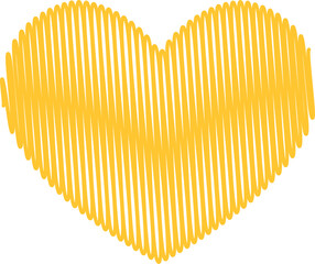 yellow scribble heart decoration