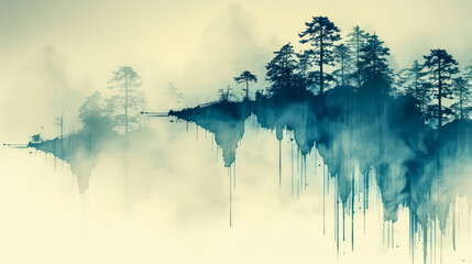 Forest Illustration: Serenity in Hand-Drawn Style