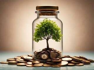 Coins growing tree