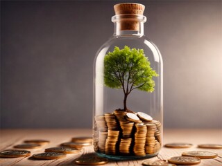 Coins growing tree