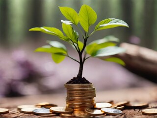 Coins growing tree