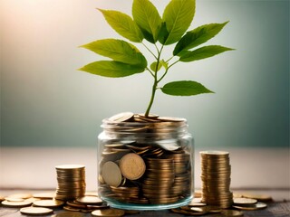 Coins growing tree