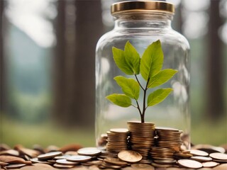 Coins growing tree