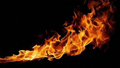 A dynamic fire flame dancing in the air against a dark backdrop, ideal for illustrating concepts of energy, passion, or the ephemeral nature of life.