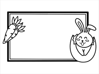 Fototapeta premium Ester Background with Frame and bunny 