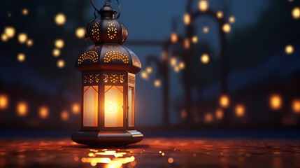 Glowing background for muslim feast in holy month of Ramadan Kareem