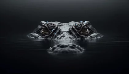 Poster Menacing Crocodile Eyes Lurking in Dark Waters © DAIN