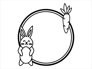 Ester Background with Frame and bunny
