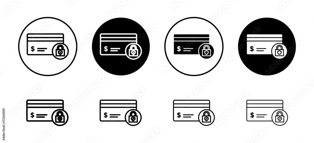 Poster secure payment vector icon set collection. secure payment outline flat icon.