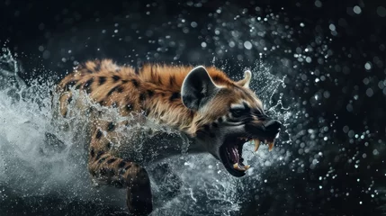 Poster Angry hyena roaring fiercely © Balerinastock
