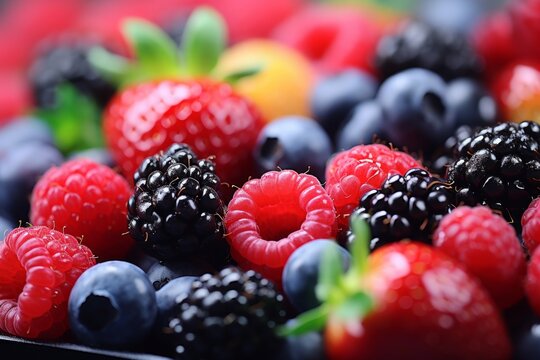 Fresh fruit garden. colorful variety of fruits and berries - perfect for decoration and vitamin