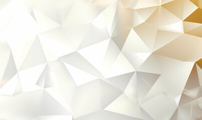 Low poly abstract white and golden lines background