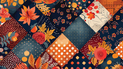 Seamless pattern of a patchwork quilt made
