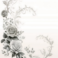 muted cream and grey abstract floral background