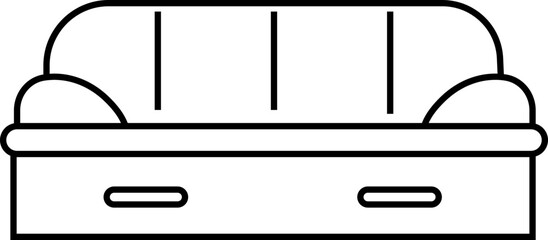 Sofa, couch icon in line style editable stock. Outline sign pictogram on transparent background. Furniture symbol illustration. Pixel perfect vector for website design and mobile, app development.
