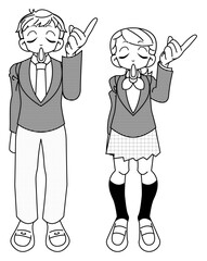 リアクションする学生