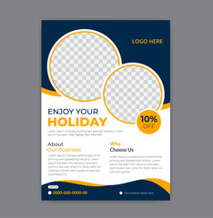 modern and minimal travel flyer design .