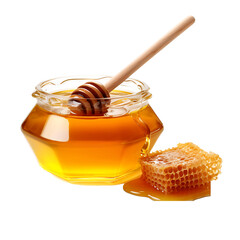 Transparent Honey Jar on a Clear Surface