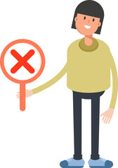 Girl Character Showing Wrong Mark
