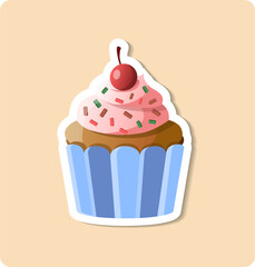 Cookies sticker illustration. Stand, lid, transparent, bakery. Editable vector graphic design.