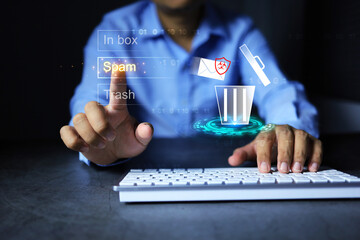 Email users is managne with spam email by deleting them in the trash to protect information...