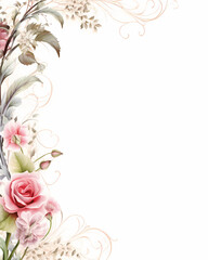 blush pink soft floral frame background 