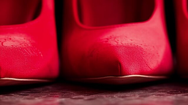 Red women's shoes background