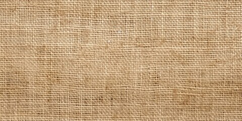Fototapeta na wymiar Jute hessian sackcloth canvas woven texture pattern background in light beige cream brown color