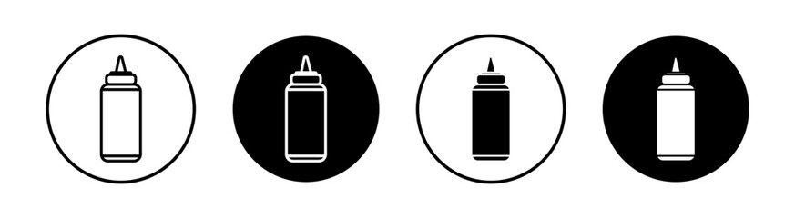 Sauce bottles flat line icon set. Sauce bottles Thin line illustration vector