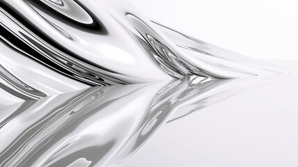 Abstract silver color background with wave line pattern, 3D illustration.