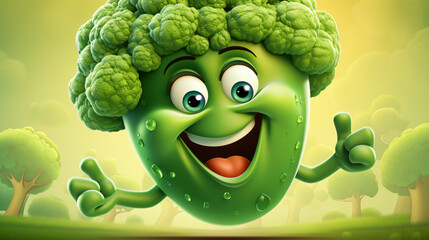 Cheerful green broccoli